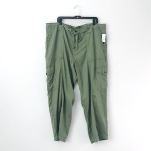 New! Cargo Drawstring Green Joggers Women’s Plus Size Pants 18W 20W